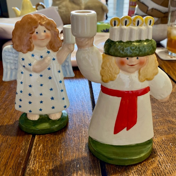 2 Goebel Christmas Candle Holders by WG. Lisa Larson.in excellent shape; 1987 - Picture 1 of 14